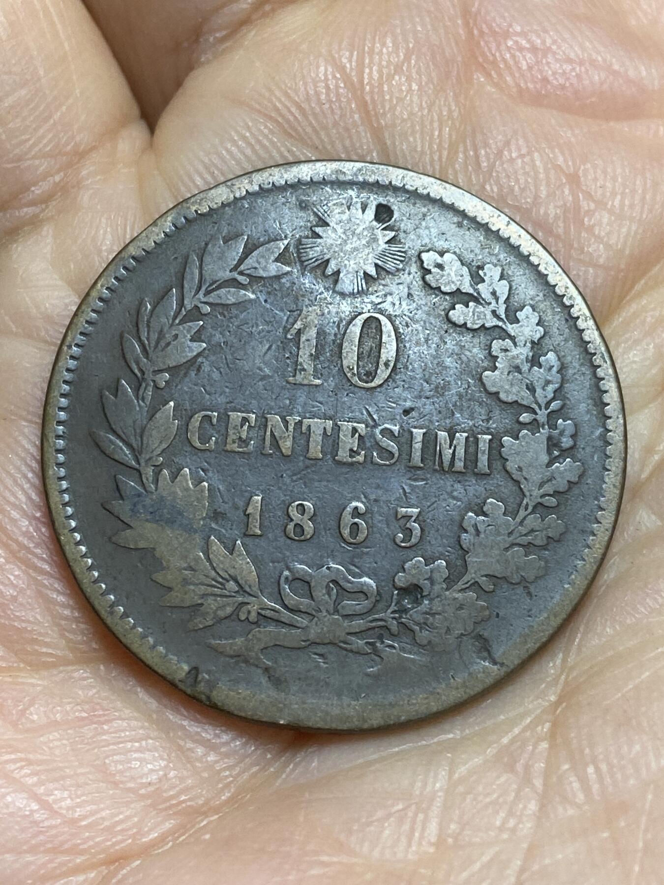 2026年第十四场(总第一百八十三场）外国好品散币场(免佣金) 意大利王国1863年10分(维托里奥·埃马努埃莱二世，无标版，关门年仅发行2年)