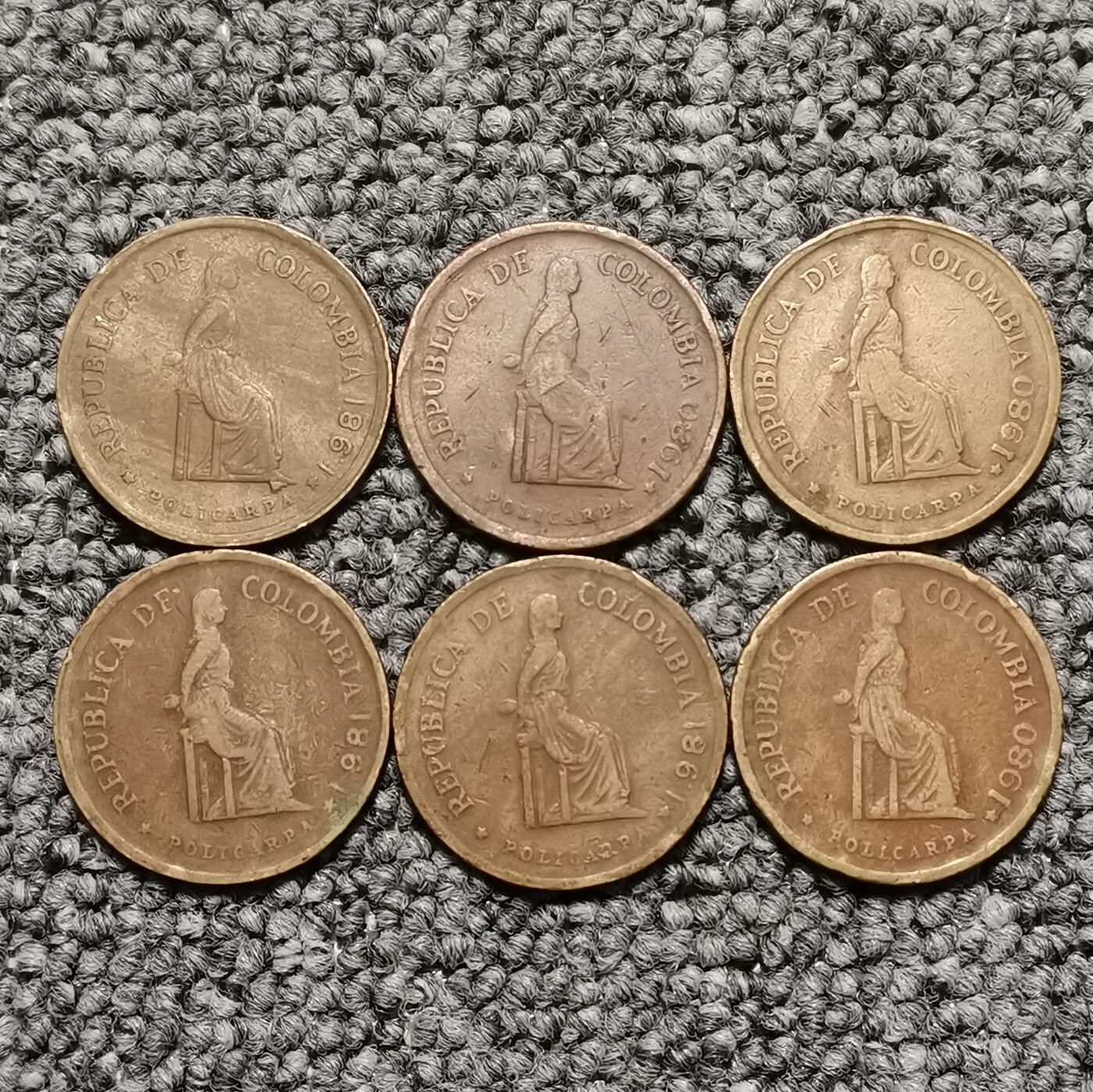 哥伦比亚5比索铜币（单枚价）