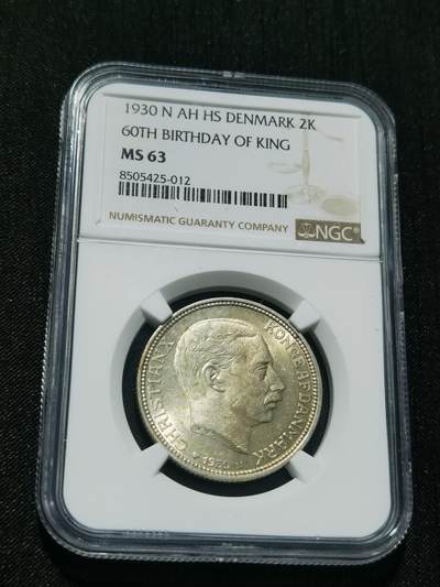 天下钱庄专场欢迎参拍 - NGC MS63 丹麦2克朗银币