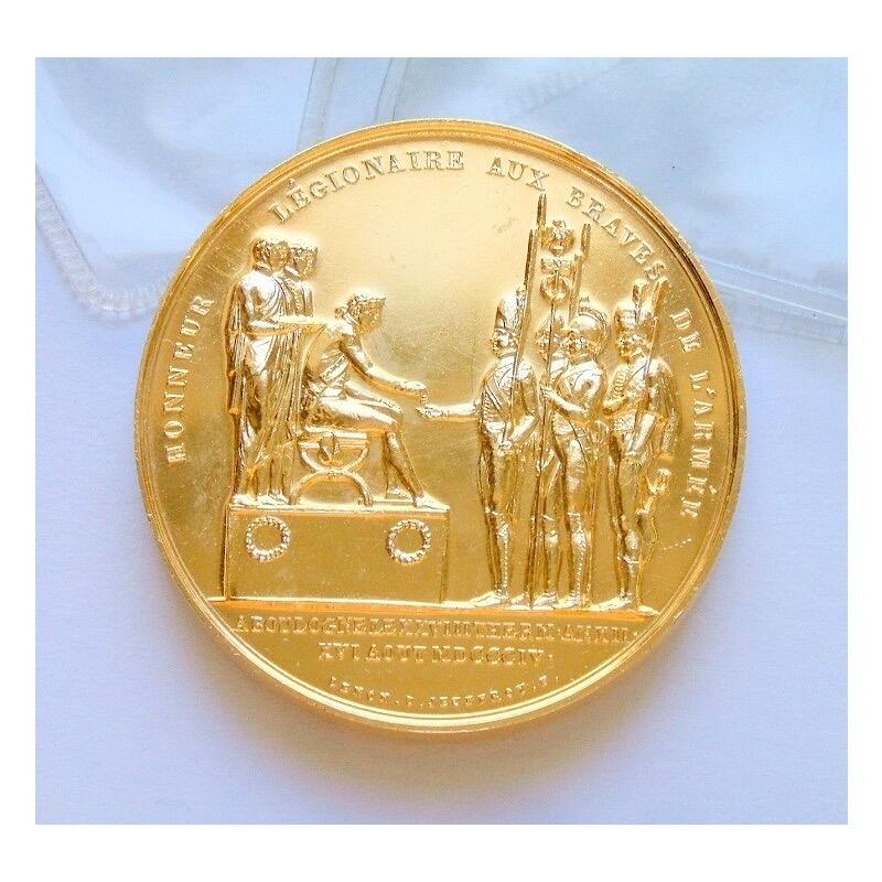 【旋风钱币】1月24日19:00准时开拍 精美欧洲币章、银币银章、第三帝国钱币等 全场包邮！ 【艺术】法国艺术大章纪念1804年 拿破仑战争+雄鹰高浮雕精制大镀金章 40MM