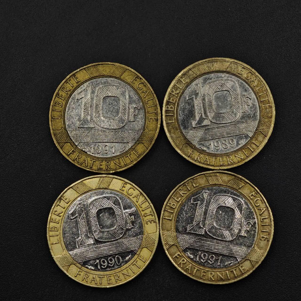 【淘币小摊】限时拍第八百五十三拍  散币银币场  满百包邮可预留两周  周一统一发货  法国10法郎小飞人4枚