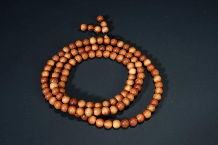 上海都达杂项专场十七（全场包邮） 印度老山檀香0.8多圈圆珠手串 附鉴定证书87-273