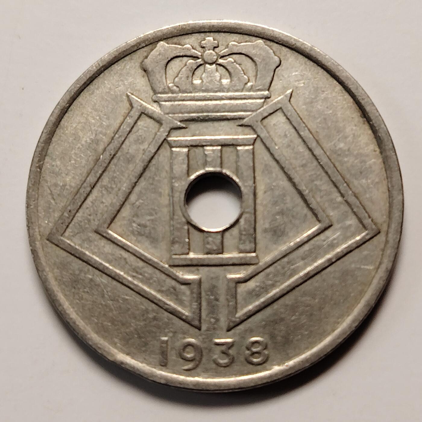 布加迪🐬～世界钱币(上海)🌾第 273 期 /  各国套币和散币 比利时🇧🇪 1938年 25分～C18