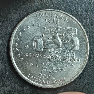 逸泉钱币2026第十五场世界钱币纪念币纸钞A883-1213A - 1050 美国25美分洲币印第安纳州纪念币