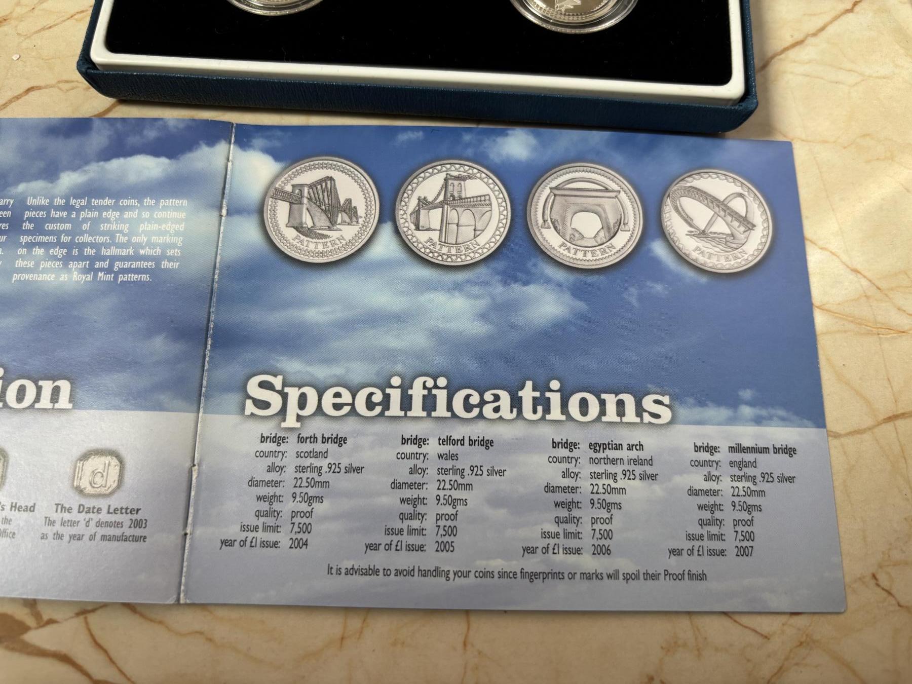 第189期拍卖 英国2003年桥梁系列1英镑精制纪念银币4枚全套，925银，9.5克*4