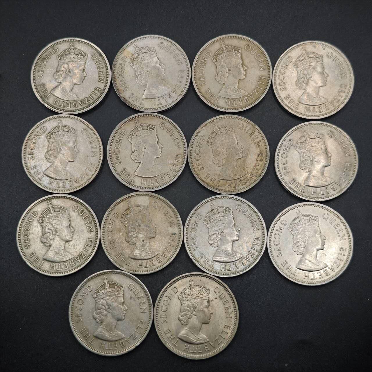 【淘币小摊】限时拍第八百五十三拍  散币银币场  满百包邮可预留两周  周一统一发货  香港1970年壹圆14枚