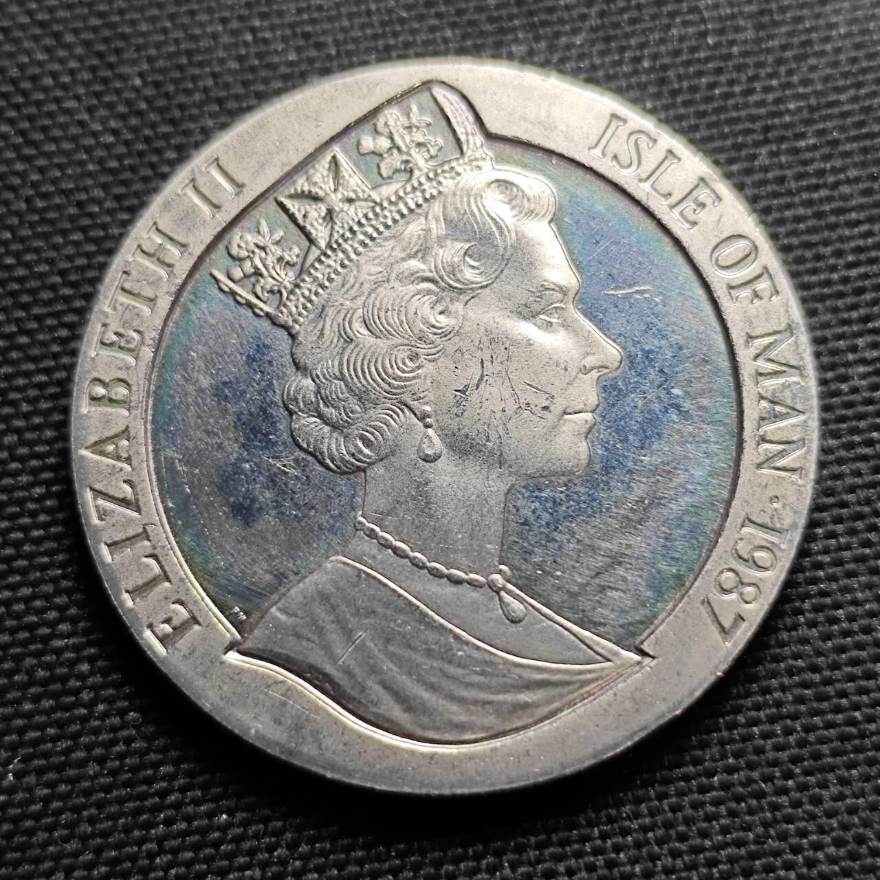 KK钱币收藏小铺  第400期  百期特拍（四拍之四）2月预留时间 周末发货  1987马恩岛1克朗纪念币