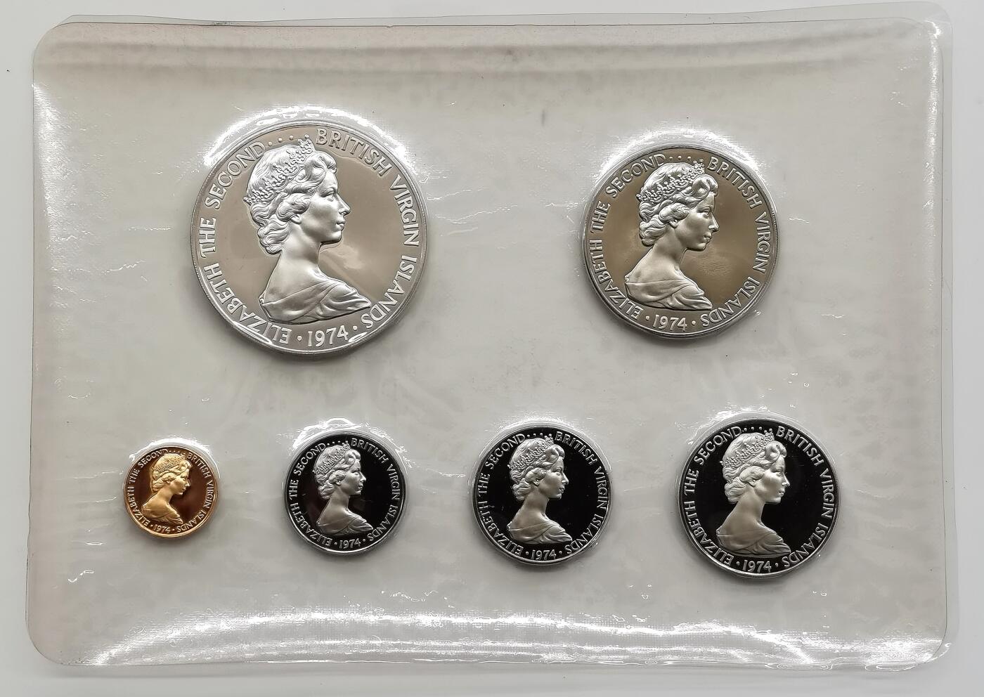 博洋堂世界钱币拍卖第158期（全场包邮） 英属维京群岛1974年PF套币全品未氧化含27克925大银一枚！