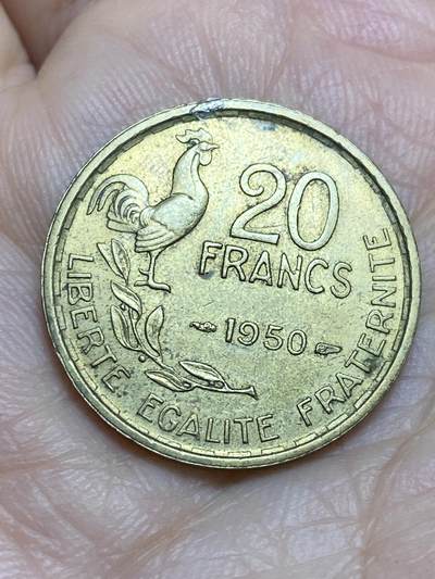 2026年第十四场(总第一百八十三场）外国好品散币场(免佣金) - 原光好品–法兰西第三共和国1950年20法郎(头像后单排字，四羽版，首发年)