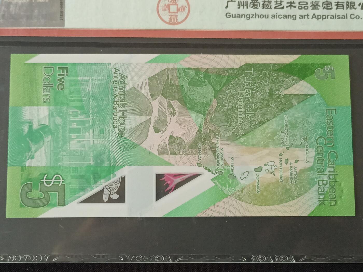 【游宝包邮场】乙巳蛇年第111期 周六集拍 东加勒比-5元【评级封装 2021年 全新UNC】