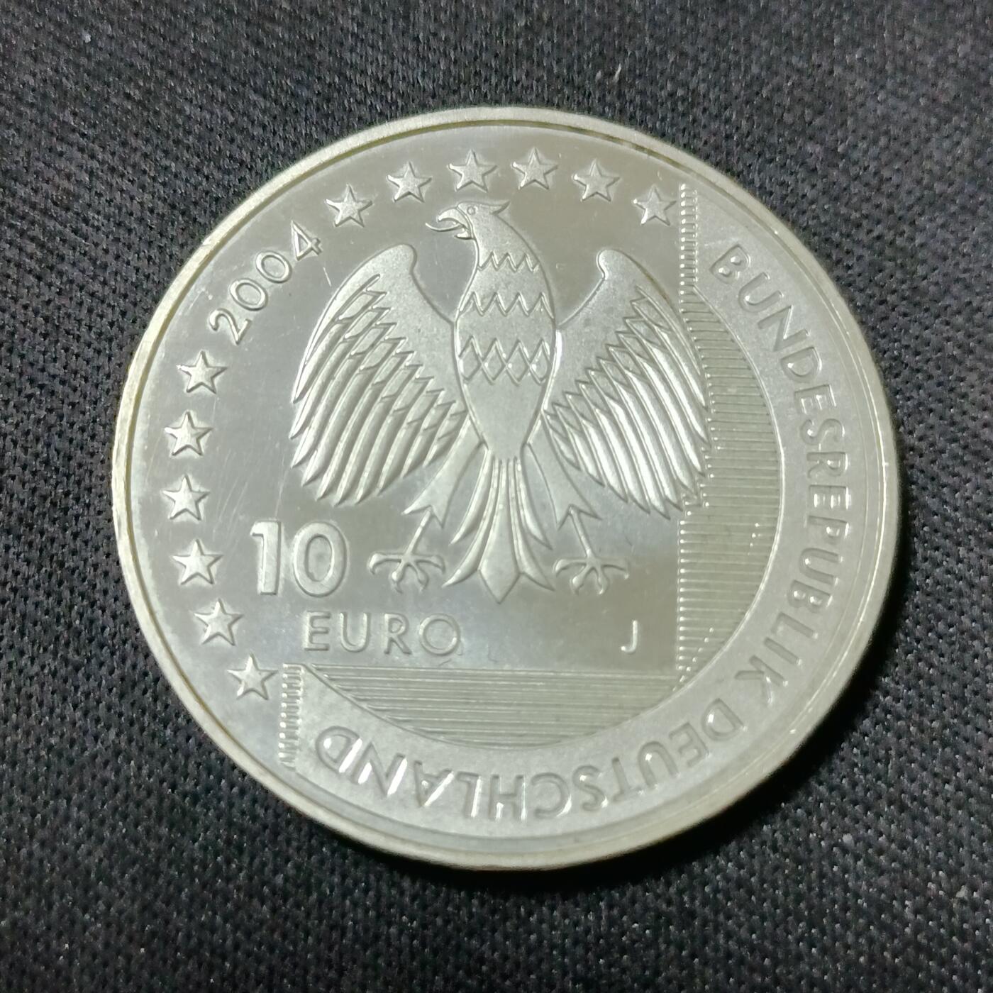 【游宝包邮场】乙巳蛇年第111期 周六集拍 德国-10欧元银币【2004年 925银 18.0克】