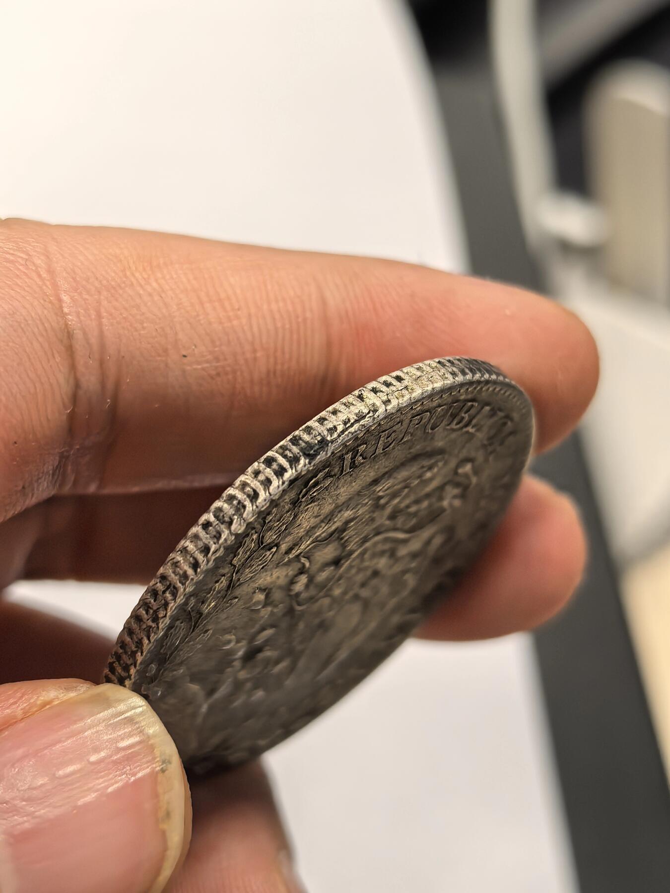 博洋堂世界钱币拍卖第158期（全场包邮） 墨西哥花边鹰洋Mo 1893 AM 8里亚尔 黑油彩包浆