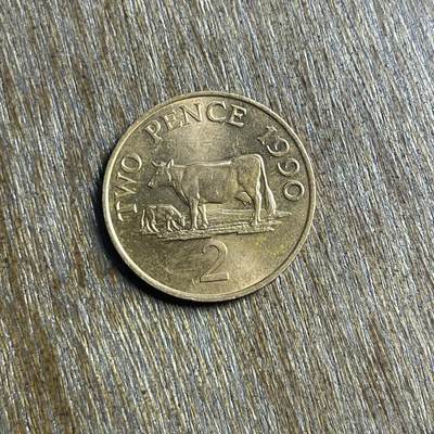 【春节前最后一拍，下一场3.3号】★第139场★散币场。不寄存，30包邮。不满30元，支付5元运费。《接受代拍 代送NGC评级》 - 73【无寄存】1990 unc品 根西 2便士 铜币