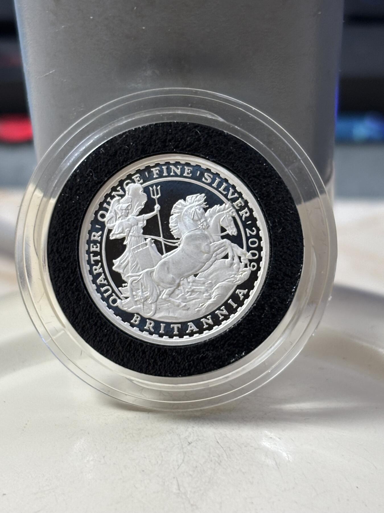第189期拍卖 英国2009年不列颠尼亚女神投资精制纪念银币4枚，958银，32.5克/16.22克/8.11克/3.24克，发行2500套
