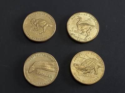 博彦收藏   1月28日 8点 钱币专场 全场包邮 - 澳洲 恐龙纪念币 4枚