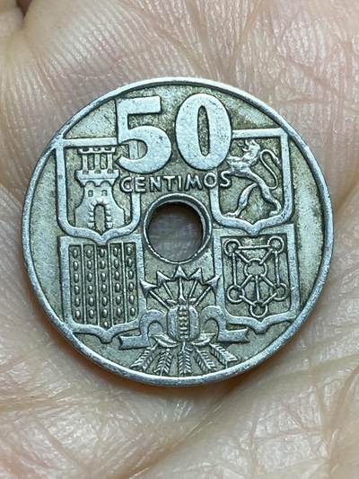 2026年第十四场(总第一百八十三场）外国好品散币场(免佣金) - 西班牙🇪🇸1949(57)年50分(箭头向上版)