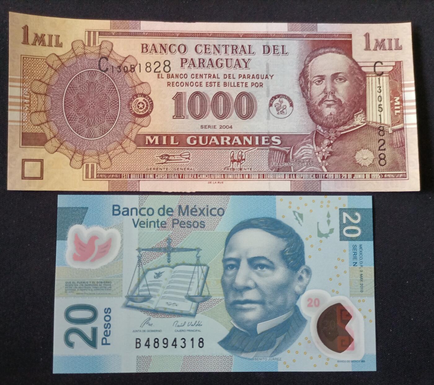 【游宝包邮场】乙巳蛇年第111期 周六集拍 墨西哥 巴拉圭 UNC/UNC-