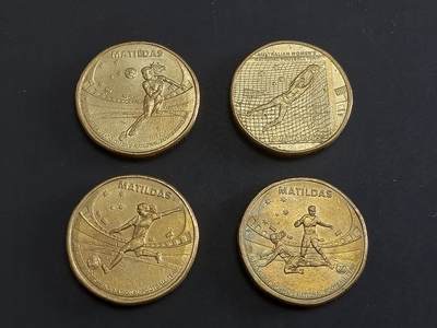 博彦收藏   1月28日 8点 钱币专场 全场包邮 - 澳洲 女足世界杯纪念币4枚