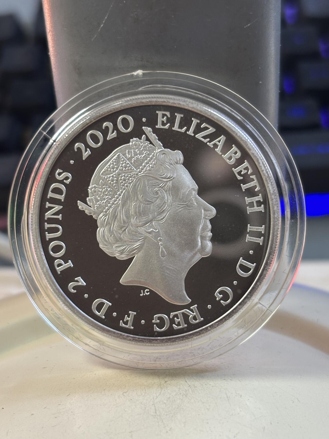 第189期拍卖 英国2020年007系列3永远的詹姆斯邦德1盎司银币，999银，发行7007枚