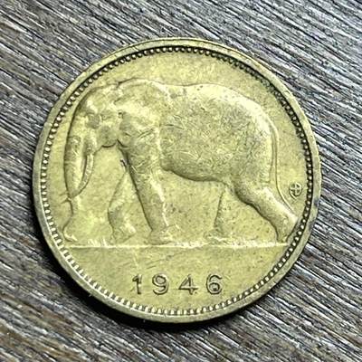 【铜匠收藏】★第140加场★精品老铜币 硬币专场 不寄存，200包邮。不满200元，支付5元运费。《接受代拍 代送NGC评级》 - 5【无寄存】1946 比属刚果 大象 1法郎 铜币