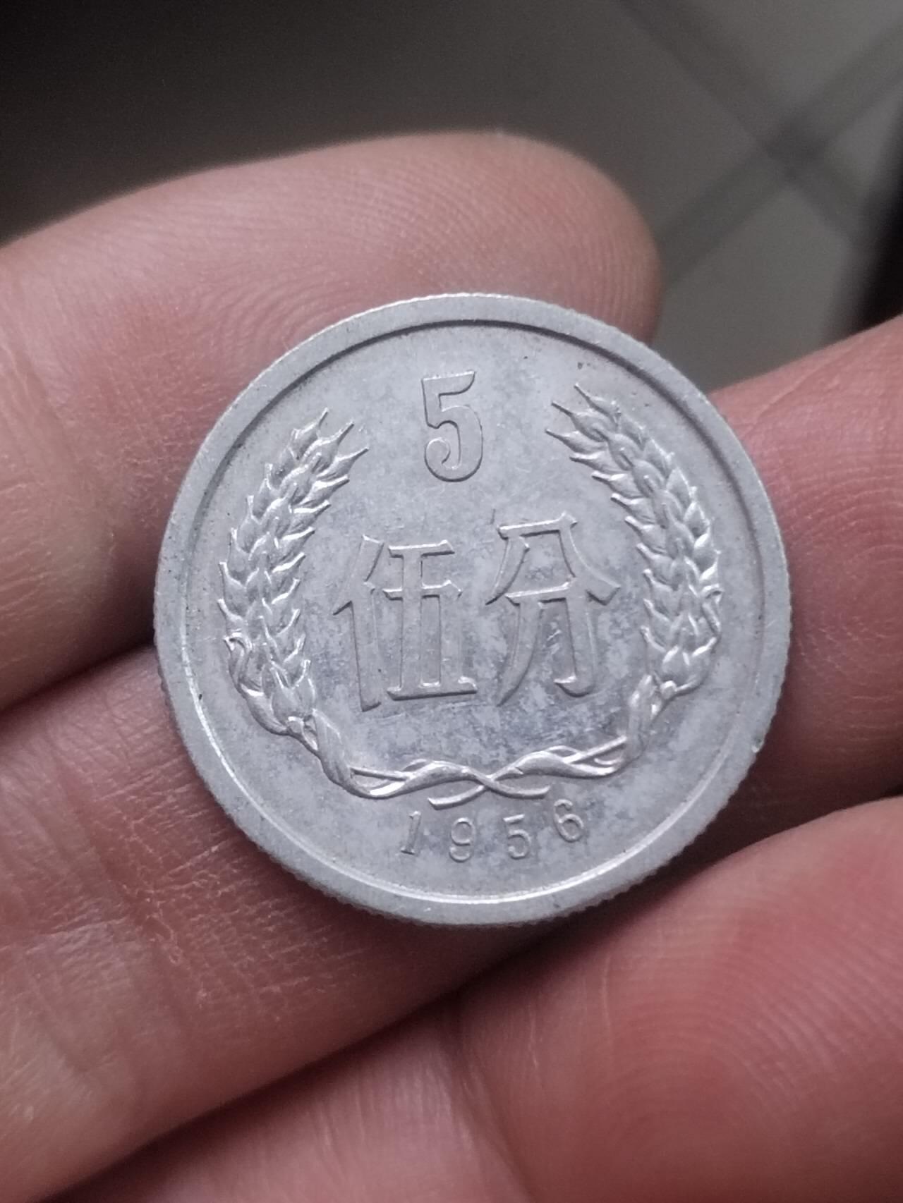 小小小钱币 1956年五分。