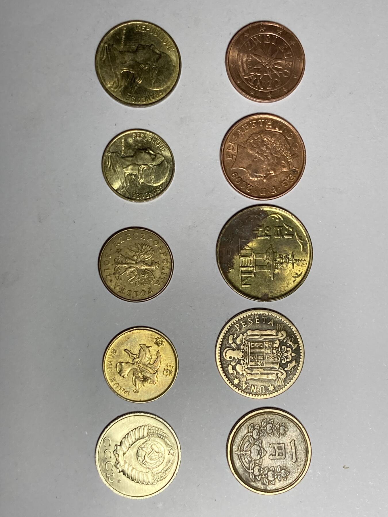 香港10圆双色币等8枚硬币