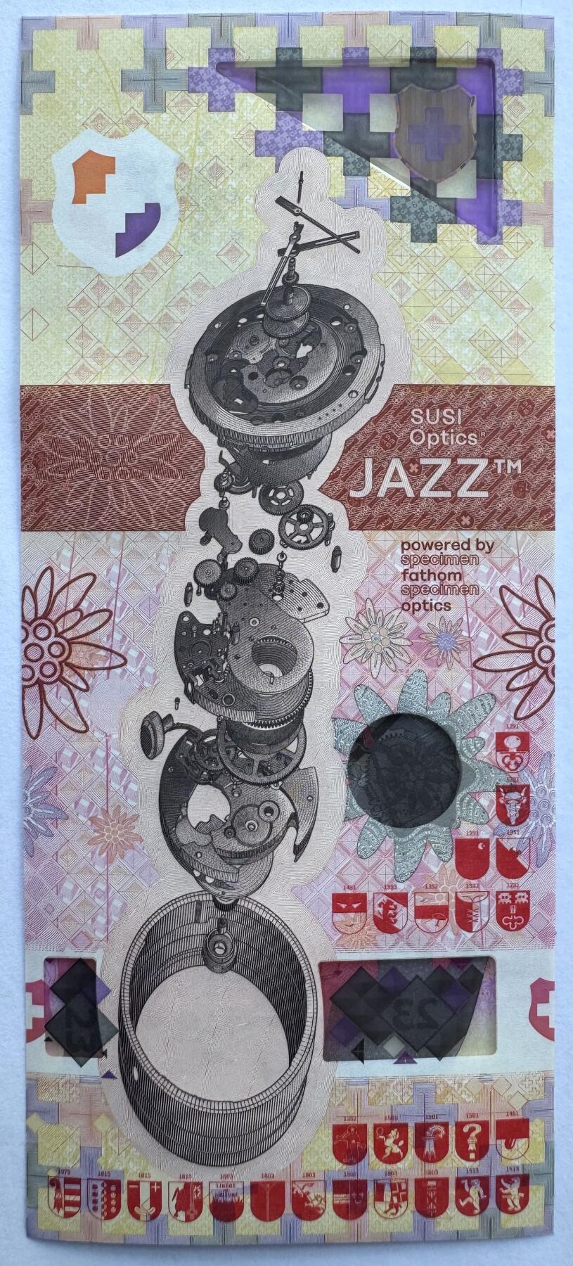 2026第2场（总第229期）：精品测试钞、连体钞综合场 德国高宝Koenig&Bauer 2023年“swatch”手表系列Durasafe三层复合基材测试钞UNC（采用了SUSI Optics JAZZ新技术）