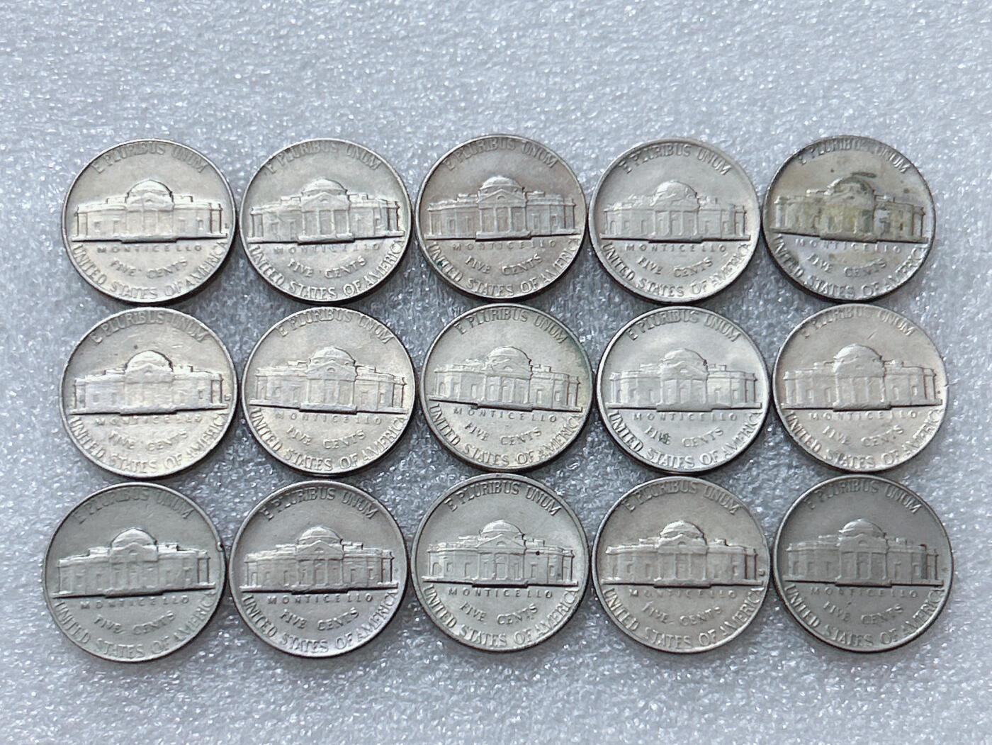 第一海外回流一元起拍收藏 散集专场  第295期 美国5美分硬币 15枚