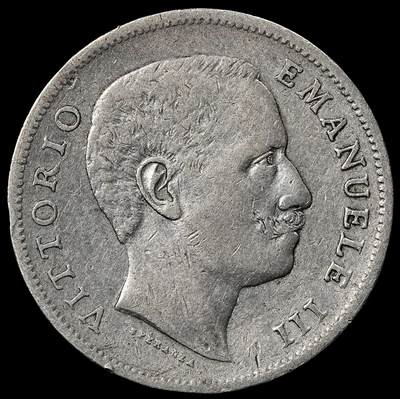 修遠堂世界钱币第102期 - 1906年意大利1里拉银币，4.92g，含银80%