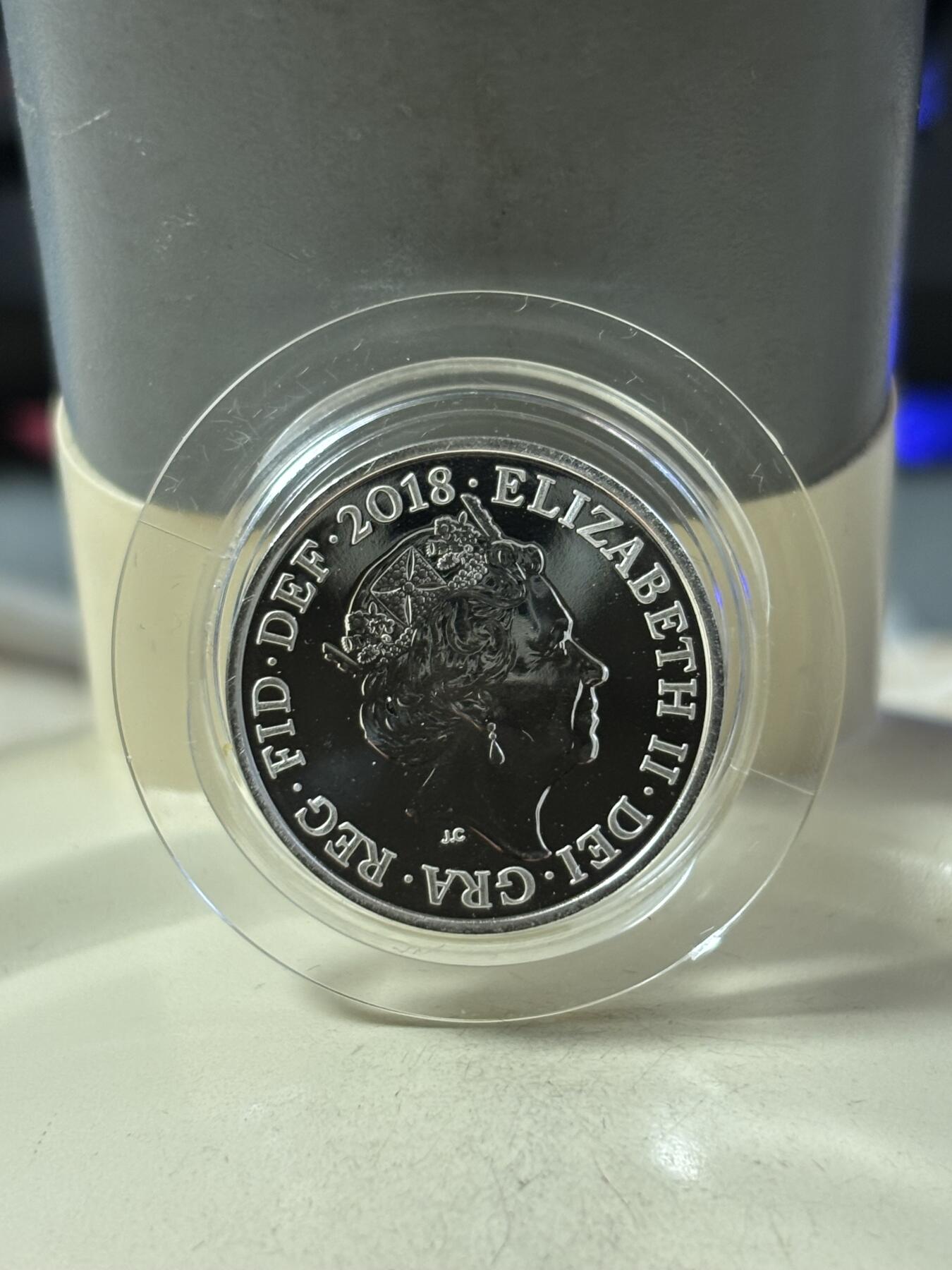 第189期拍卖 英国2018年送给新生婴儿的礼物1便士纪念银币，925银，3.56克，发行15000枚