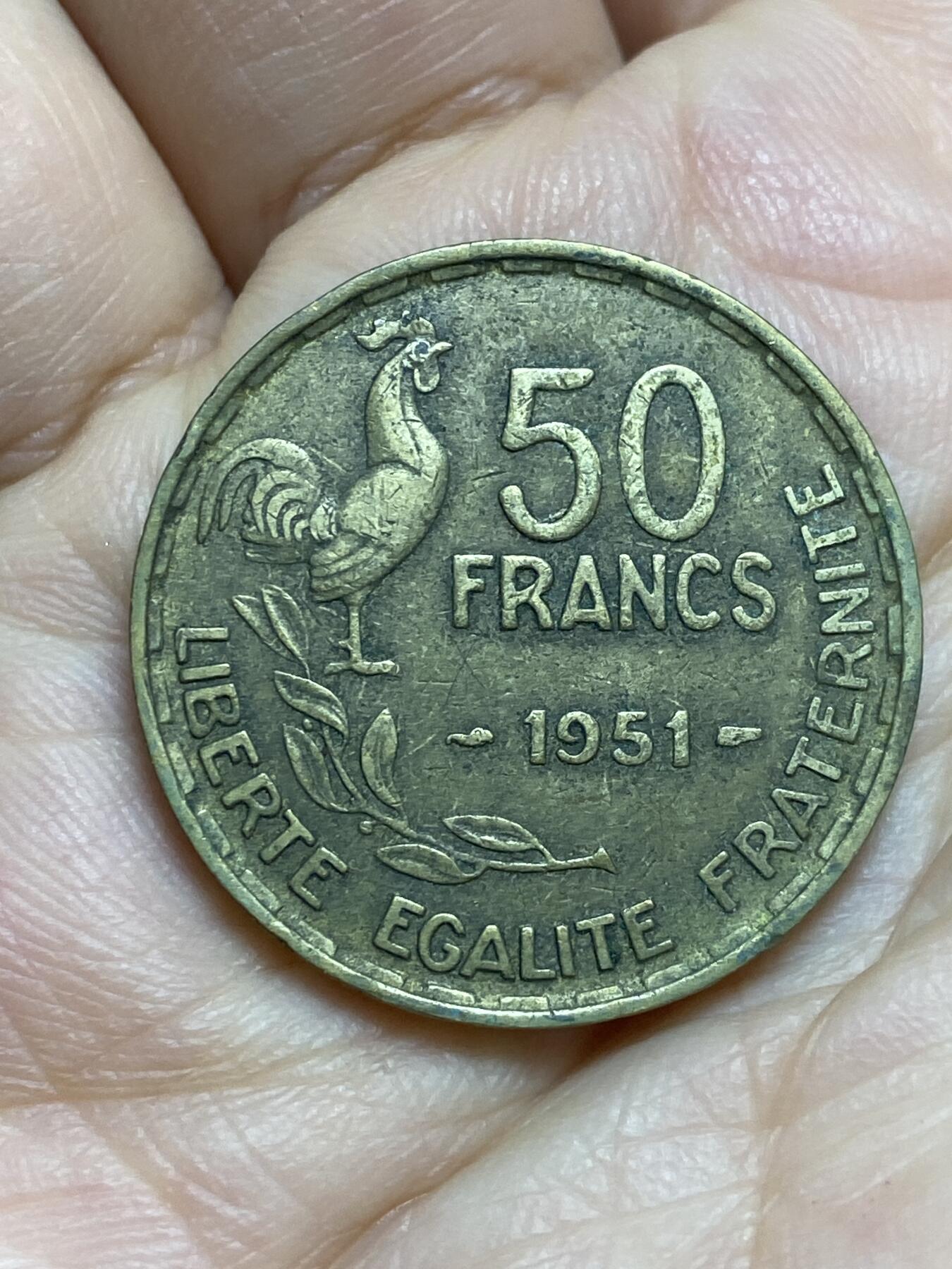 2026年第十四场(总第一百八十三场）外国好品散币场(免佣金) 法兰西第三共和国1951年50法郎