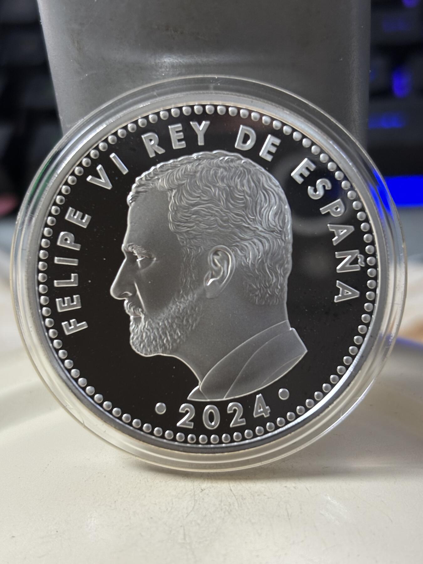 第189期拍卖 西班牙2024年体操彩色10欧精制纪念银币，925银，27克