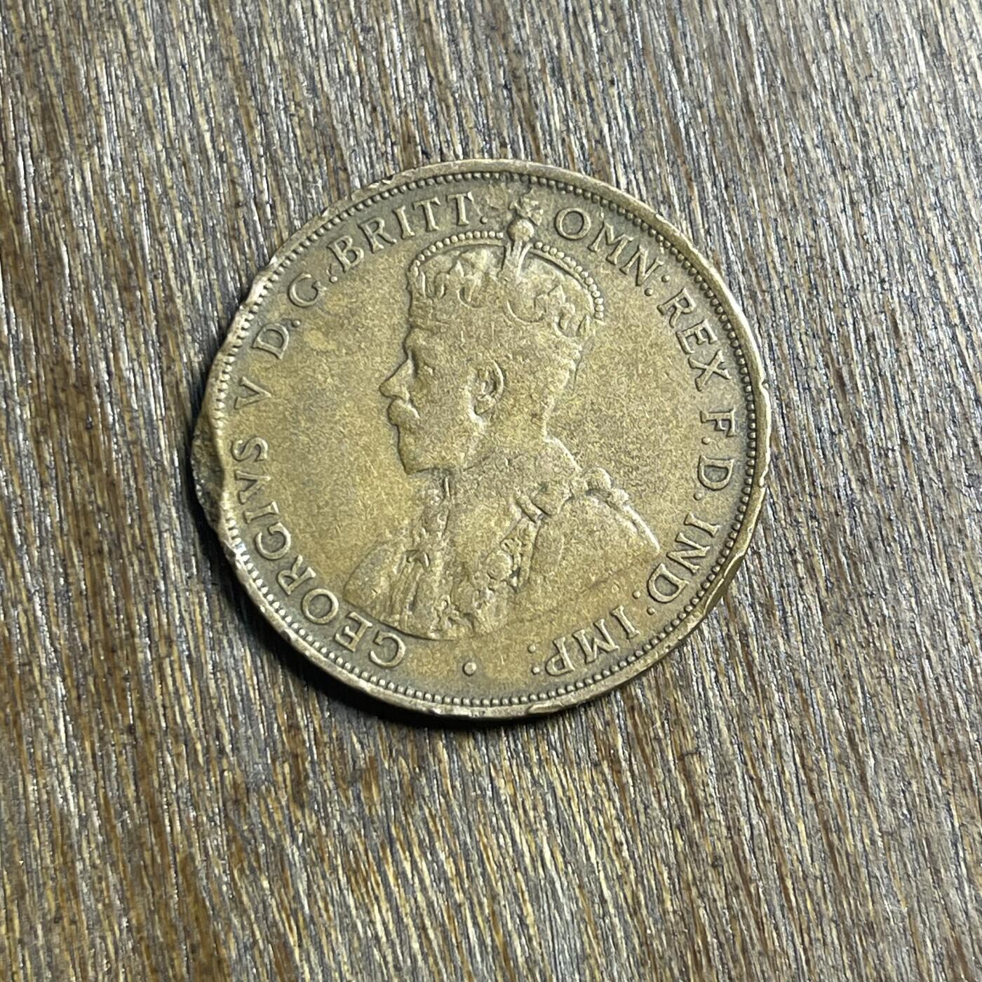 【春节前最后一拍，下一场3.3号】★第139场★散币场。不寄存，30包邮。不满30元，支付5元运费。《接受代拍 代送NGC评级》 82【无寄存】1914 澳大利亚 乔五 1便士 铜币 弱品