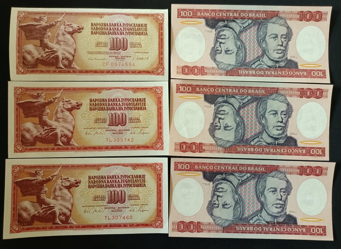 【游宝包邮场】乙巳蛇年第111期 周六集拍 南斯拉夫 巴西 UNC/UNC-