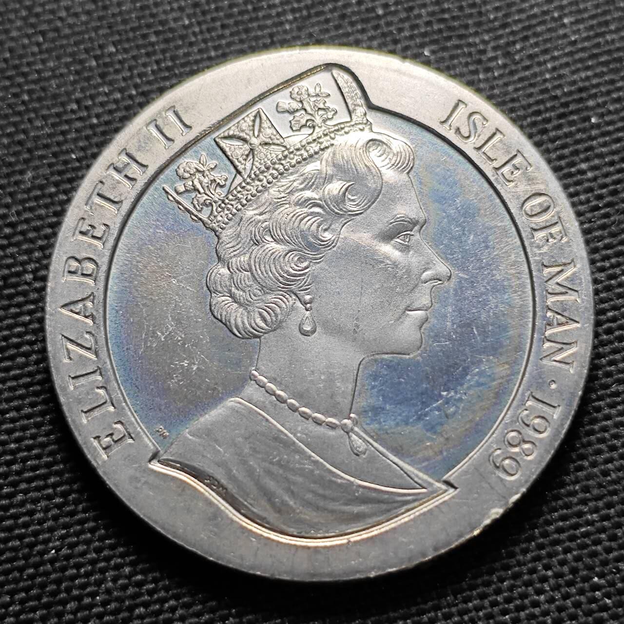 KK钱币收藏小铺  第400期  百期特拍（四拍之四）2月预留时间 周末发货  1989马恩岛1克朗纪念币 华盛顿穿越特拉华州纪念