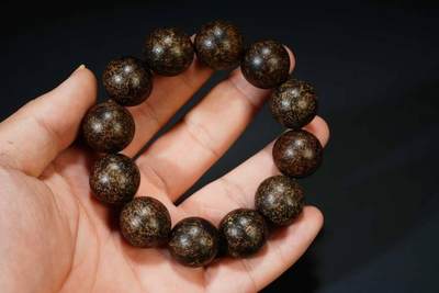 上海都达杂项专场六（全场包邮） 天然达拉干沉香2.0圆珠手串 附鉴定证书87-234