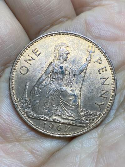 2026年第十四场(总第一百八十三场）外国好品散币场(免佣金) - 原光好品–英国🇬🇧1967年1便士(伊丽莎白二世青年桂冠第二版，普制币关门年)