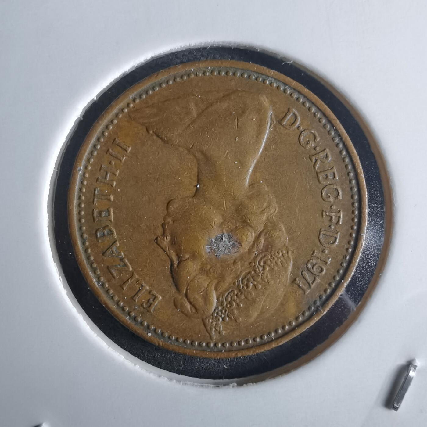 沼泽如烟--第972场 英国1971年1便士