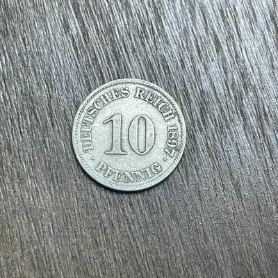 【春节前最后一拍，下一场3.3号】★第139场★散币场。不寄存，30包邮。不满30元，支付5元运费。《接受代拍 代送NGC评级》 - 90【无寄存】1894 德国 短翅 10芬尼 镍币