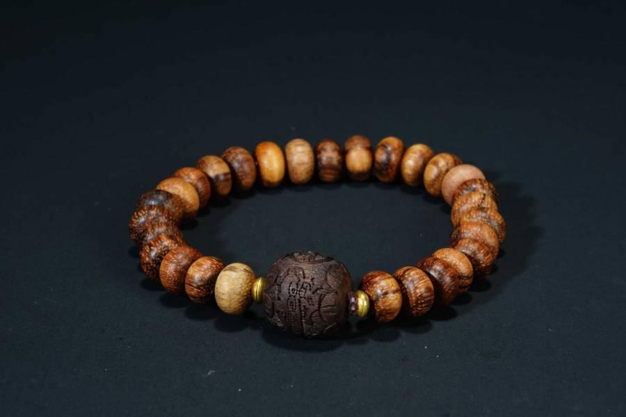 上海都达杂项专场十七（全场包邮） 天然加里曼丹沉香算盘珠手串 附鉴定证书87-237