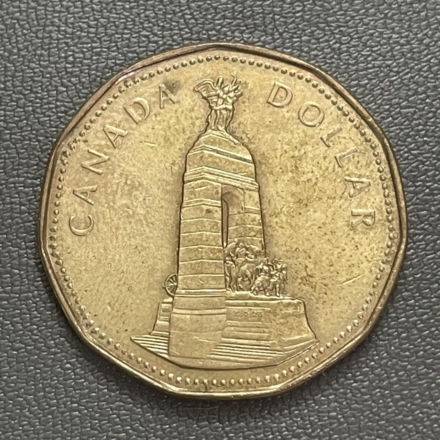 回流0125 加拿大1994年1加元11边形“国家战争纪念碑”纪念币