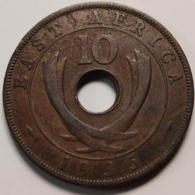 布加迪🐬～世界钱币(上海)🌾第 276 期 /  各国套币和散币 - 东非 1935年 10分 乔治五世～C16