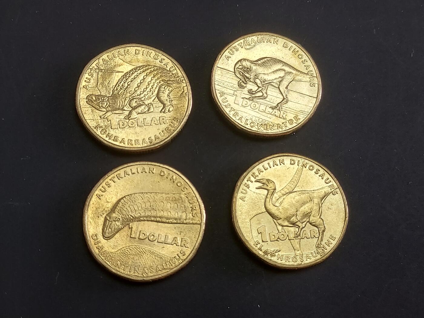 博彦收藏   1月28日 8点 钱币专场 全场包邮 澳洲恐龙纪念币4枚 