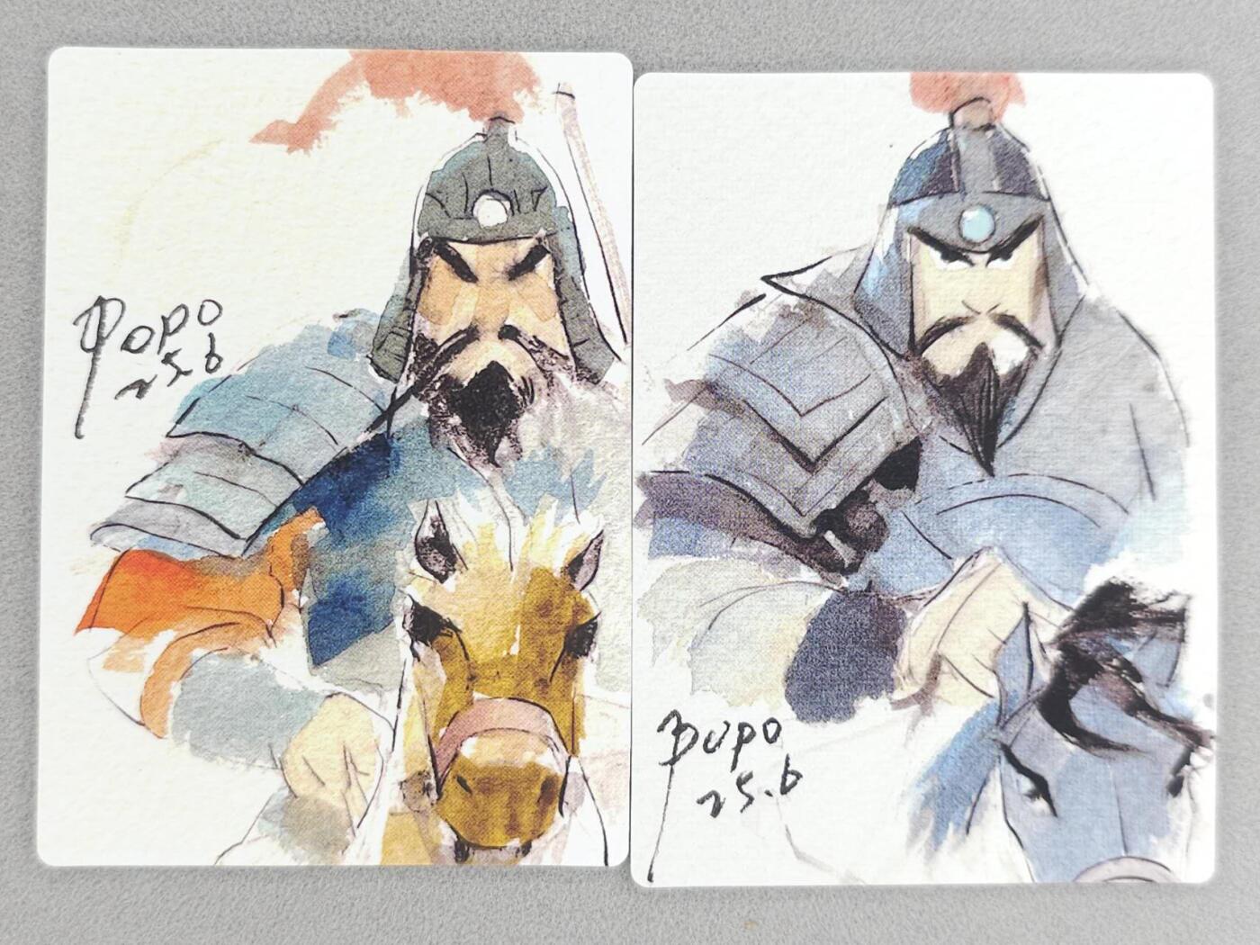 春节前倒数第三场！！龙虎卡牌-七三场（满200元包邮，无佣金，每周六结拍，欢迎送拍） 普卡2张  布丁手绘复刻  秦琼&尉迟恭