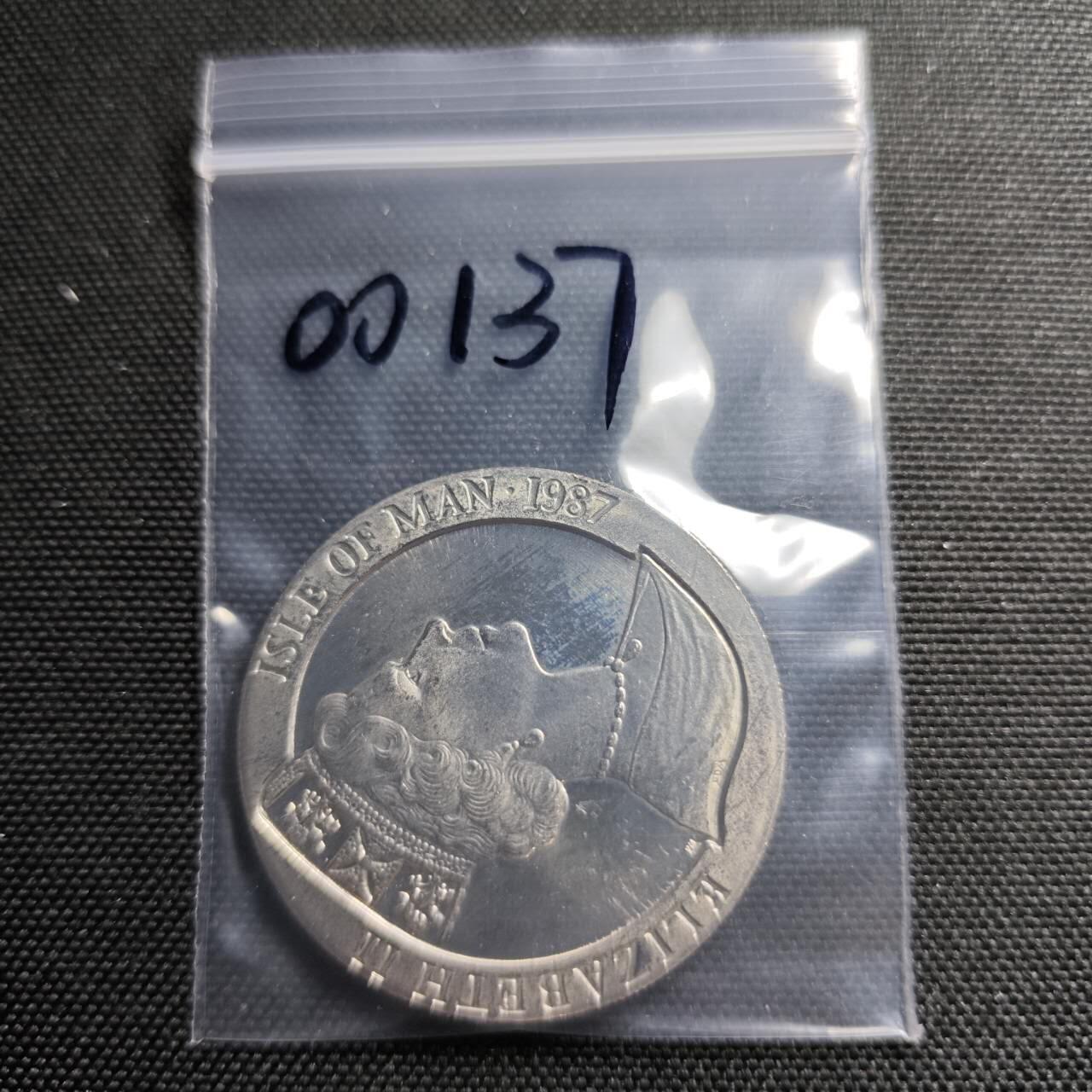 KK钱币收藏小铺  第400期  百期特拍（四拍之四）2月预留时间 周末发货  1987马恩岛1克朗纪念币