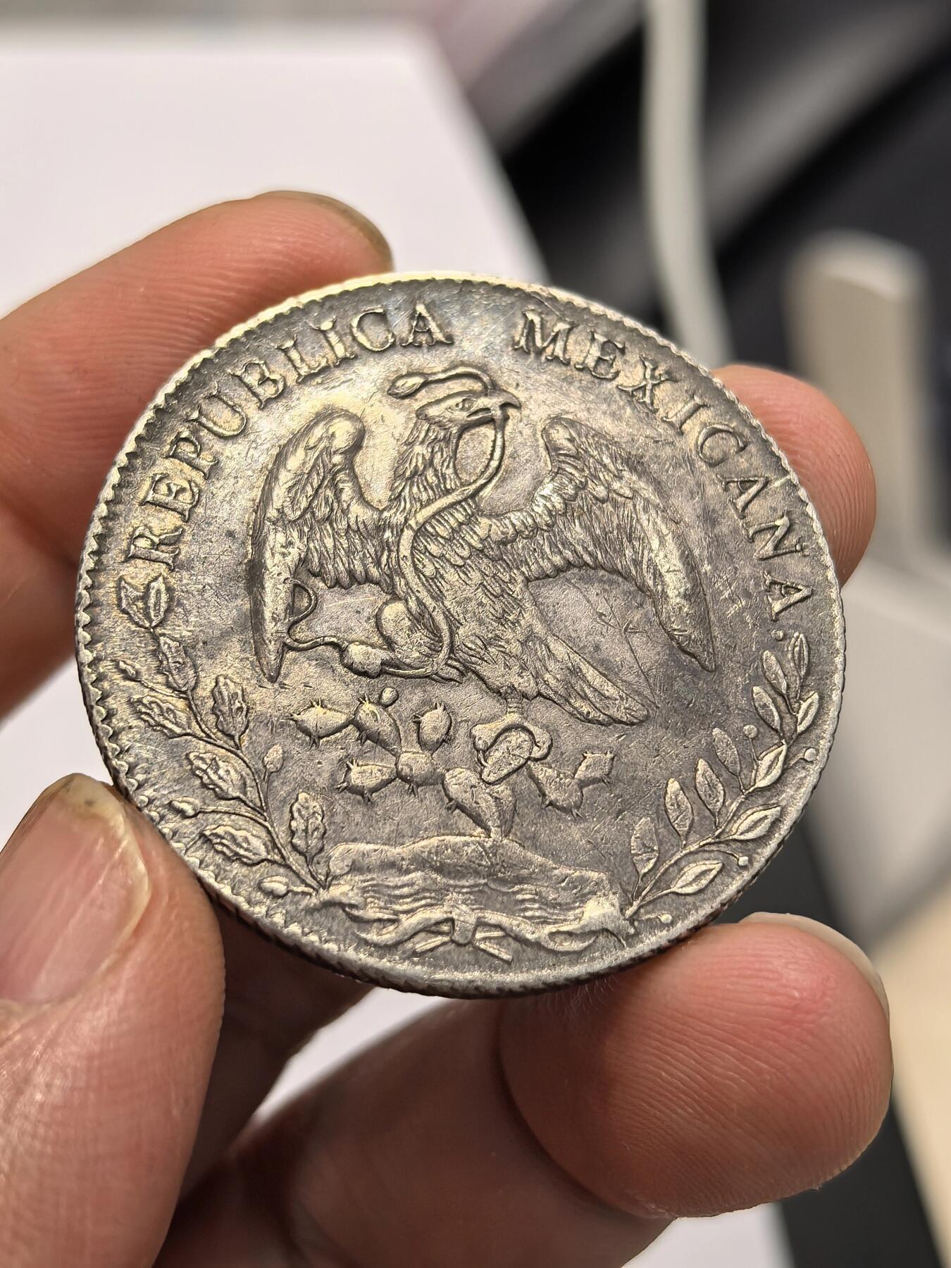 博洋堂世界钱币拍卖第158期（全场包邮） 墨西哥花边鹰洋Go 1893 RS 8里亚尔 老油彩包浆