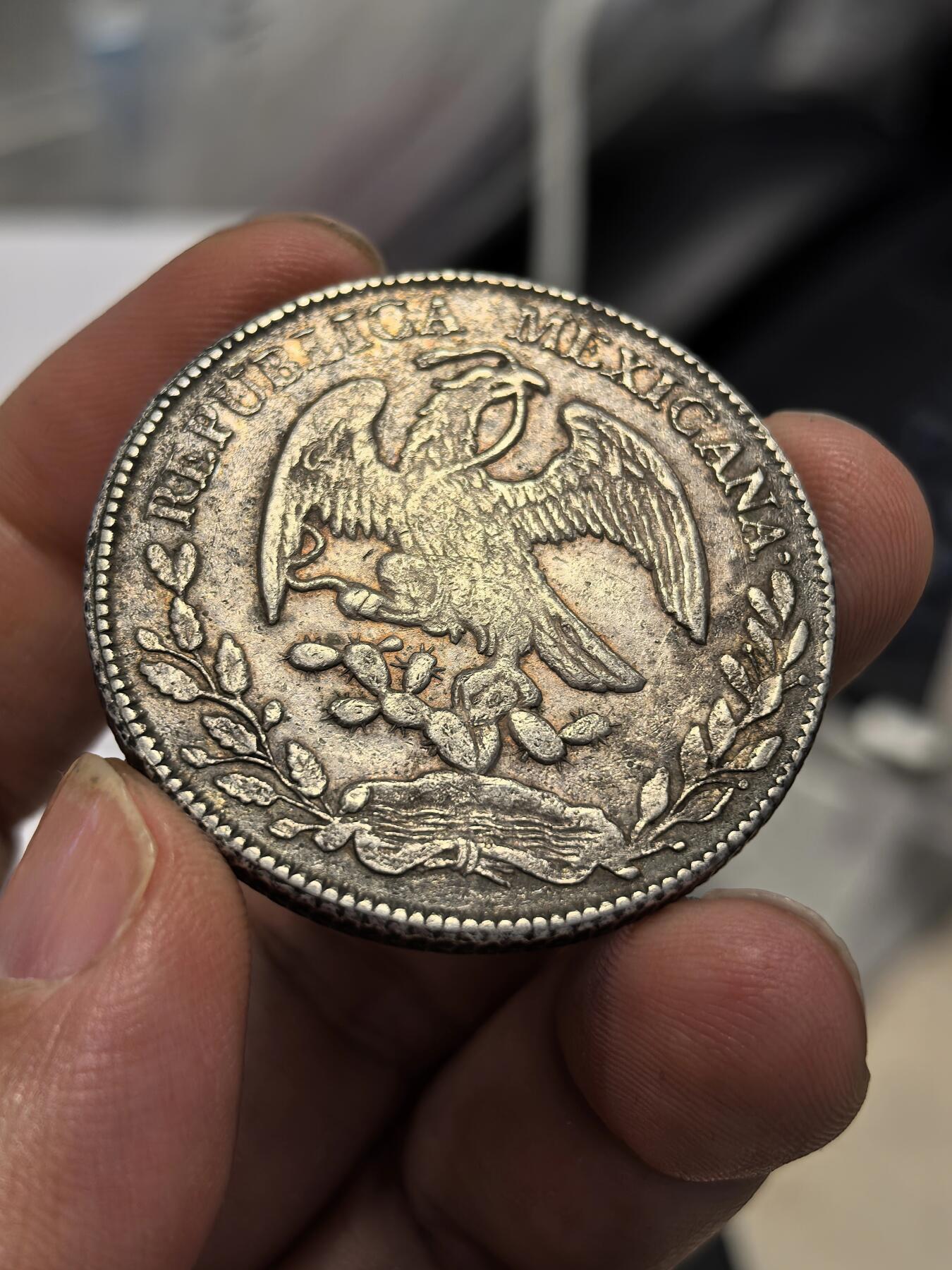 博洋堂世界钱币拍卖第158期（全场包邮） 墨西哥花边鹰洋ZS 1873 YH 8里亚尔 黑油彩包浆