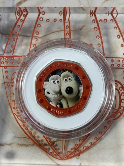 第189期拍卖 - 英国2019年超级无敌掌门狗华莱士和格罗米特银币，925银，8克，发行25000枚