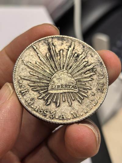 博洋堂世界钱币拍卖第158期（全场包邮） - 墨西哥花边鹰洋Mo 1893 AM 8里亚尔 黑油彩包浆