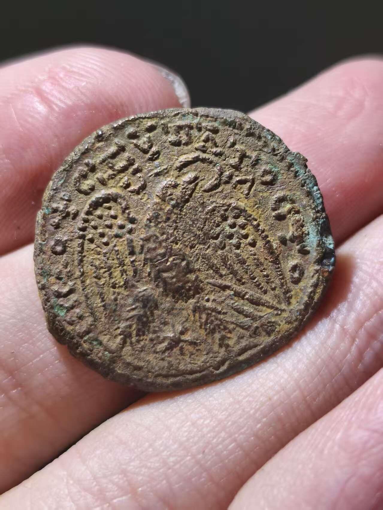 星盘世界钱币一月三十一日古典币专场 原包浆美品！罗马帝国-埃拉伽巴路斯 4德拉克马合金大银币 背面经典展翅的雄鹰 原坑外壳包浆 近东地区典型原味